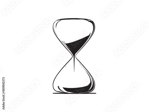 Timeless anti-aging symbol with elegant hourglass waiting quietly