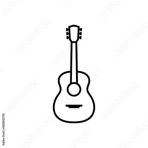 Traditional Acoustic Guitar String Instrument Icon