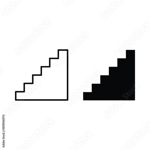 Outline and solid staircase icons for ascent and progress