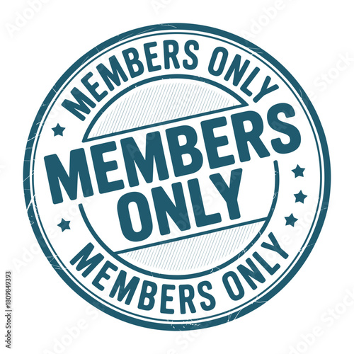 Circular stamp graphic declaring members only access