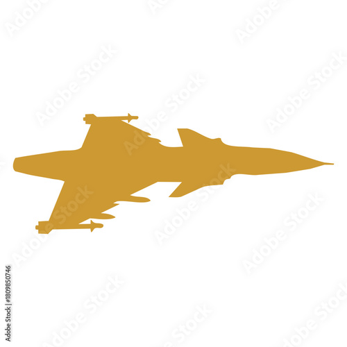 Golden Fighter Jet Profile