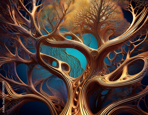 a detailed abstract representation of tree like structures offering a unique perspective on natural forms the intricate network and textures evoke a sense of wonder and intricacy