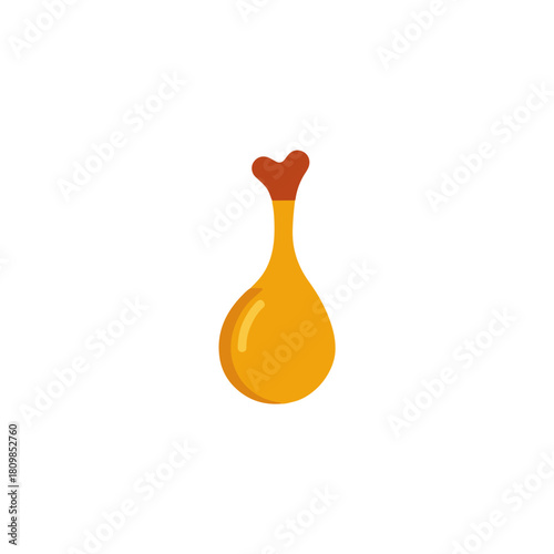 Chicken Leg Icon Flat Design, Culinary Concept