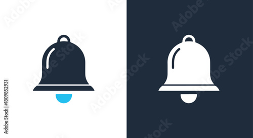 Bell icon with notification dot - Vector icon symbol for website - Icon vector - Blue icon vector - Line and glyph solid icon and logo template