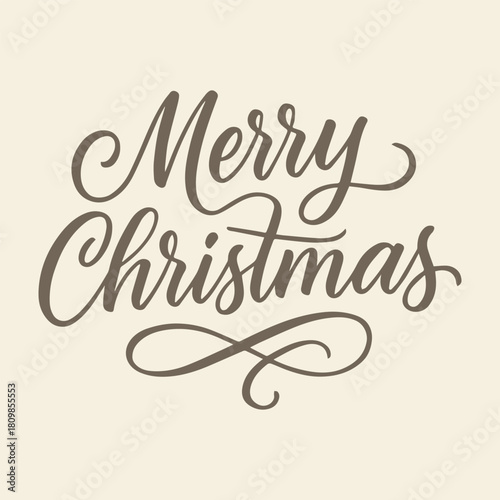 Merry Christmas Calligraphic Vector Logo Illustration in Decorative Style (102