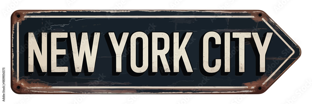 Obraz premium Vintage new york city directional sign
