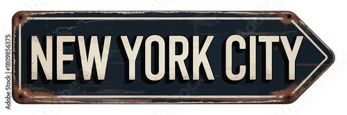 Vintage new york city directional sign