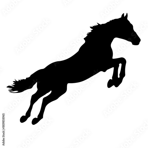 Jumping Horse Silhouette Dynamic Vector Graphic