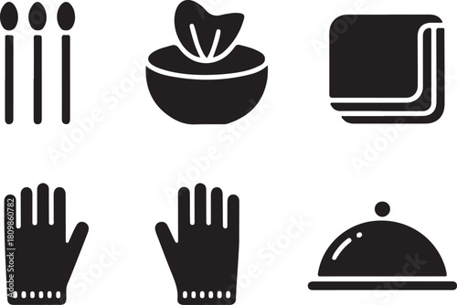 Collection of clean and hygienic service icons for various applications