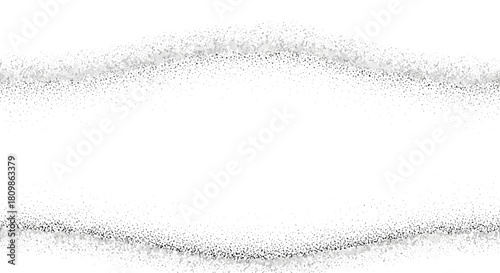 Abstract silver glitter dust wave frame transparent background luxury glamour design element