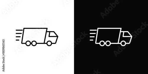 Fast shipping delivery truck icon. Modern simple vector collection