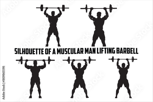 Weightlifting Athlete Silhouette Collection.