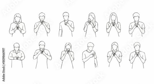 People engrossed in their smartphones, a study in modern communication.