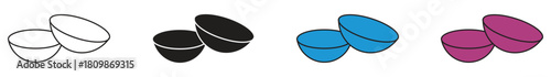 Contact lenses icons collection in white background, vector illustration.