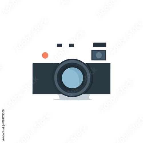 Minimalist Camera Icon on White Background for Design
