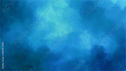 Deep Abstract Blue Watercolor Texture Background, Glowing Cyan Underwater Abyss & Ice. Ethereal Smoke, Navy Vignette & Grunge Gradient Wallpaper for Digital Art, Web Design & Graphic Projects