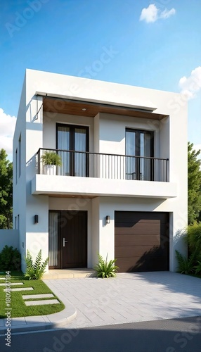 modern house with garden