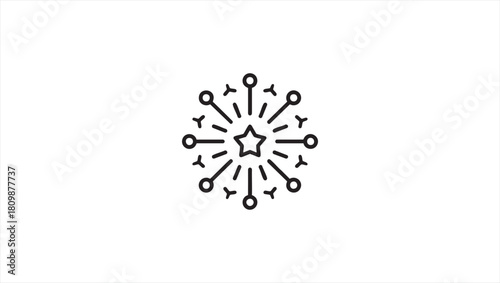 Simple outline illustration of a stylized starburst design, ideal for various graphic applications