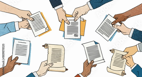 Hands Holding Documents - Collaboration and Agreement.