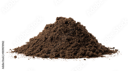 A mound of dark brown soil
