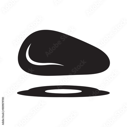 Glossy Black Organic Shape and Shadow Minimalist Vector Design
