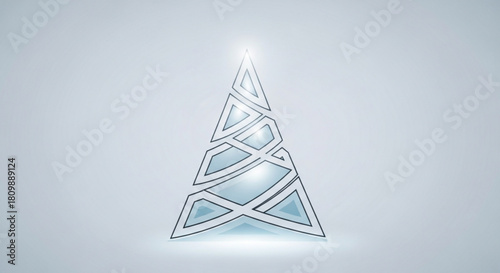 Modern geometric Christmas tree design brings a touch of winter elegance to your holiday marketing and festive seasonal promotions this year