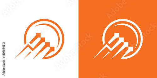 A bold dual-meaning logo combining a mountain silhouette with an upward arrow, symbolizing ambition, growth, and reaching new heights in a modern minimal style.