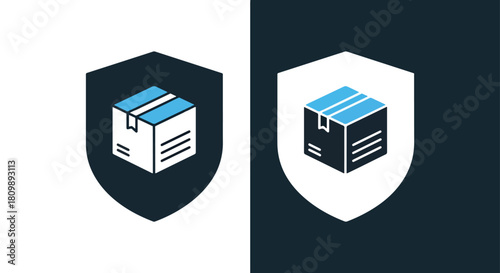 Secure data storage and protection icons - Vector icon symbol for website - Icon vector - Blue icon vector - Line and glyph solid icon and logo template