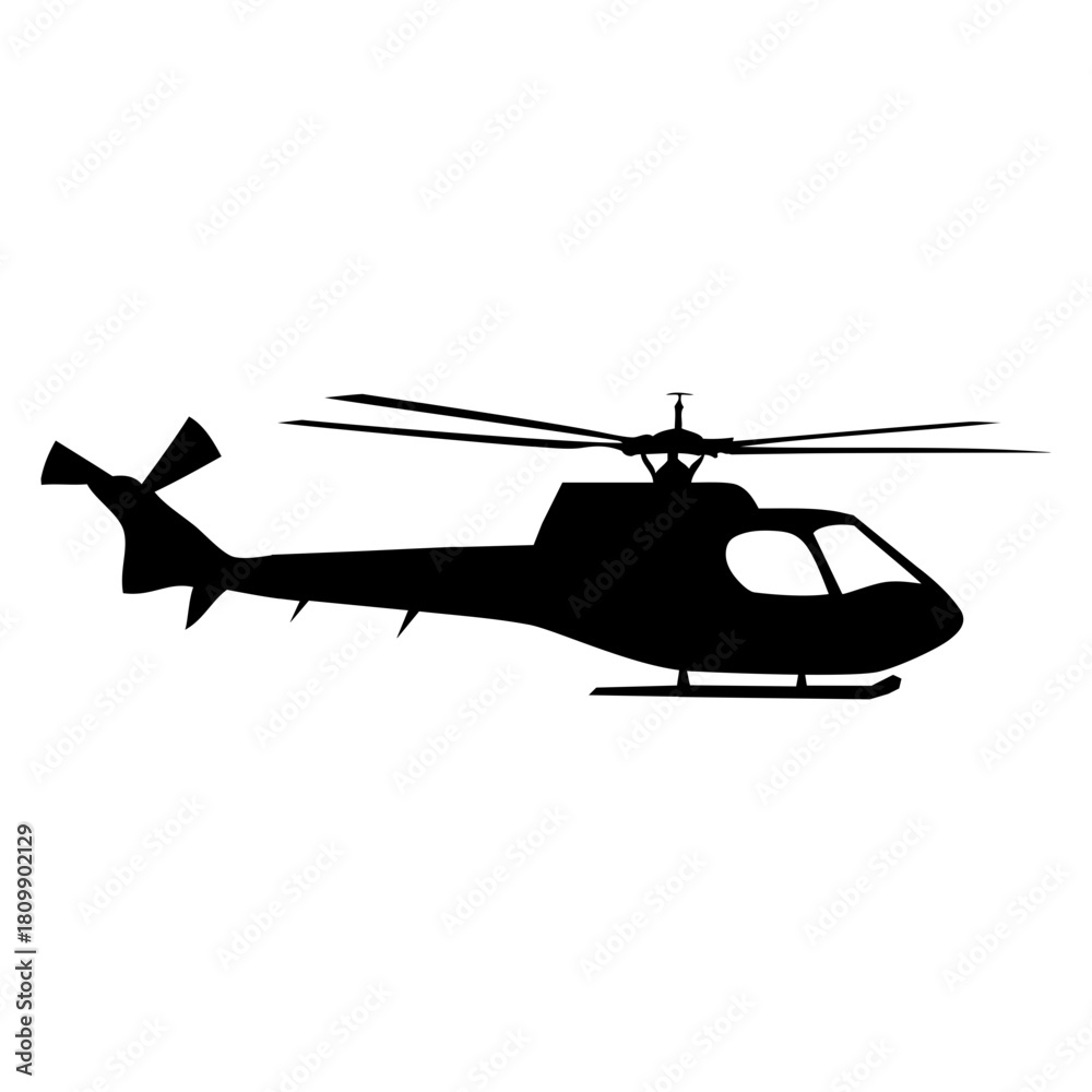 Fototapeta premium Helicopter Silhouette Vector