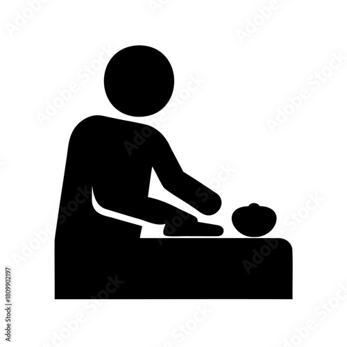 Professional massage therapy icon for health and wellness