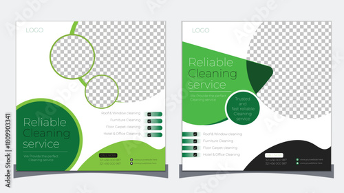cleaning service social media post design template  and instagram promotion social media post and web banner design template
