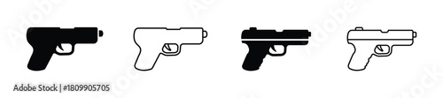Set of guns vector icons. Firearm icon. Gun signs