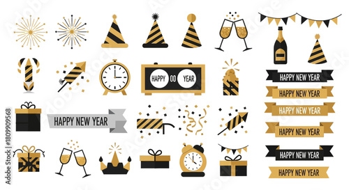 New Year's Eve Party Icon Set