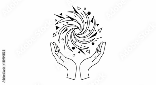 Hands Holding Swirling Energy - A Symbol of Creation and Potential.