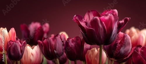 Colorful Tulips in Full Bloom Create a Stunning Floral Display in Spring