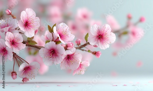 Beautiful Pink Flowering Bonsai Tree in a Simple Pot Showcased Indoors