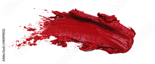 Vibrant red cosmetic product smudge