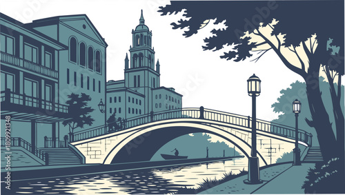 San Antonio riverwalk silhouette