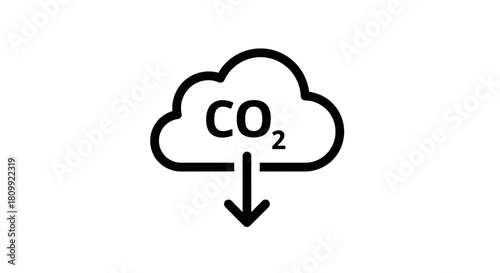 CO2 Emission Reduction Icon: Carbon Footprint Symbol
