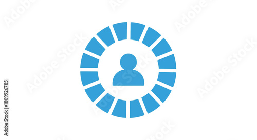 User icon surrounded by segmented circle