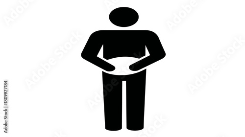 Generic human silhouette holding a bowl or plate, symbolizing eating, serving, or hospitality. Simple pictogram icon.