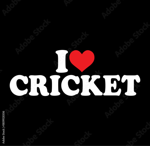 Express your passion for cricket with this vibrant i love cricket design featuring a dynamic silhouette of a player in action perfect for sports enthusiasts and fans