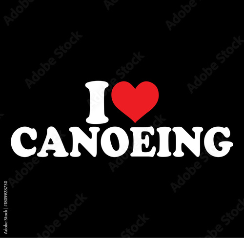 Express your passion for canoeing with this vibrant graphic design featuring a bold silhouette of a canoe and paddler perfect for outdoor enthusiasts and water sports