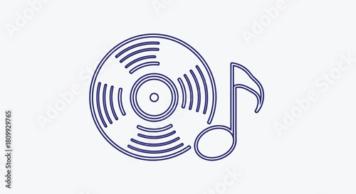 Vinyl record with music note