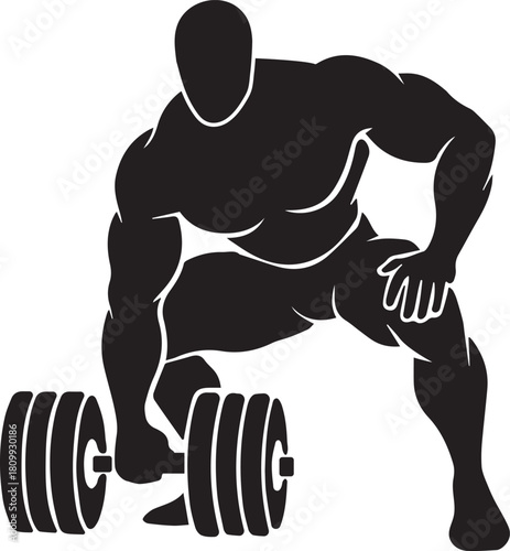 man lifting barbell icon