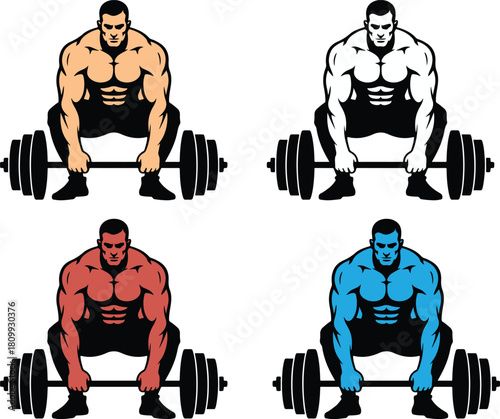  lifting dumbblle icon bundle