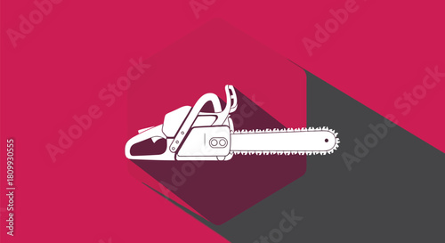 Illustration of a chainsaw with a long shadow