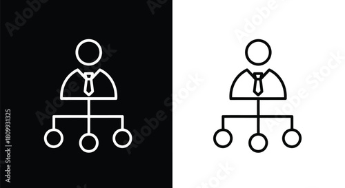 Organization chart icon for business management