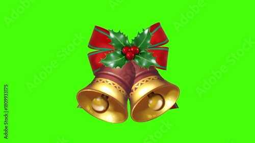 christmas bells with red ribbon