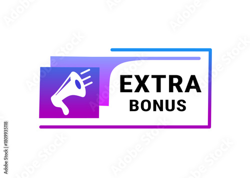 Extra bonus banner for marketing can be use for business sign. Vector badge vibrant